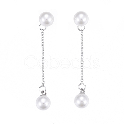 304 Stainless Steel Chain Tassel Earrings EJEW-I248-12-1