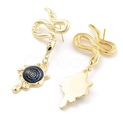 Rack Plating Eye Brass Stud Earrings EJEW-C108-07G-05-1