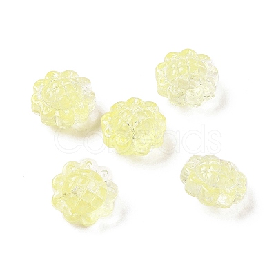 Transparent Spray Painted Glass Beads X-GLAA-I050-06J-1