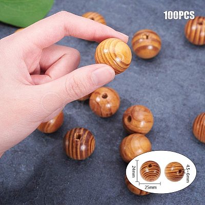 Round Wood Beads WOOD-PH0008-55B-1