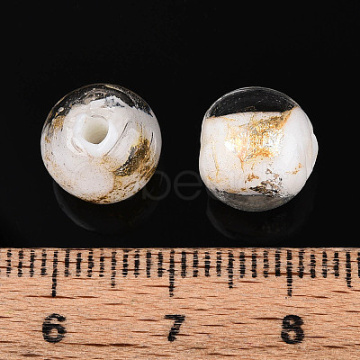 Handmade Gold & Silver Foil Glass Beads FOIL-N030-03A-01I-1