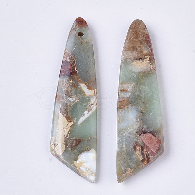 Natural Aqua Terra Jasper Pendants G-S366-009E-1