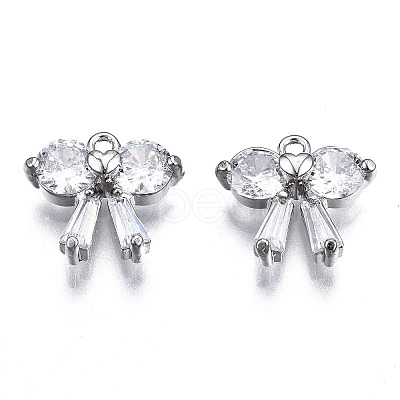 Brass Inlaid Clear Cubic Zirconia Charms LS-ZIRC-S069-018P-1