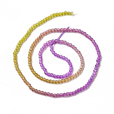 Transparent Gradient Color Glass Beads Strands GLAA-H021-01A-03-1
