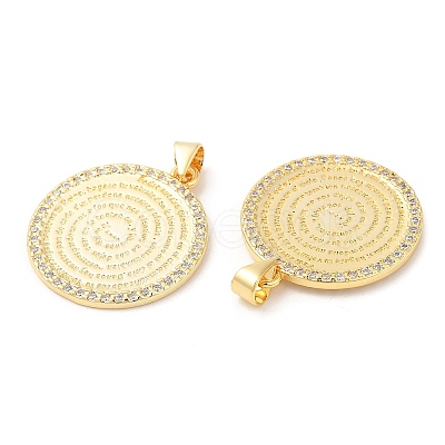 Brass with Cubic Zirconia Pendants KK-K332-16A-G-1