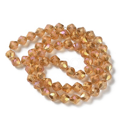 Electroplate Transparent Glass Beads Strands EGLA-I019-FR01-1