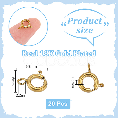 20Pcs 304 Stainless Steel Spring Ring Clasps STAS-UN0064-43-1