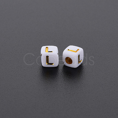 Opaque White Acrylic Beads X-MACR-Q242-010L-1