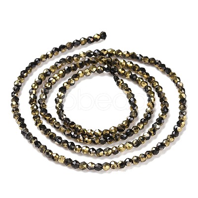 Electroplate Glass Beads Strands GLAA-H021-01A-HP04-1