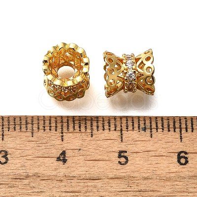 Rack Plating Brass Micro Pave Cubic Zirconia Connector Charms KK-M313-06G-1