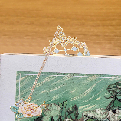 1Pc Zinc Alloy Enamel Bookmarks AJEW-LP0004-23A-1