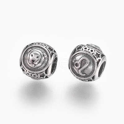 316 Surgical Stainless Steel European Beads STAS-P212-18P-05-1