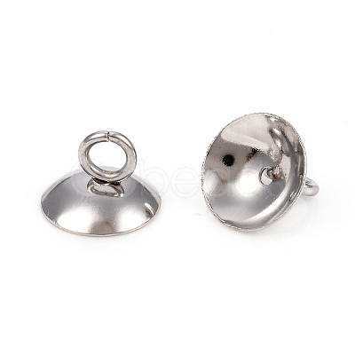 201 Stainless Steel Bead Cap Pendant Bails STAS-L244-27A-P-1