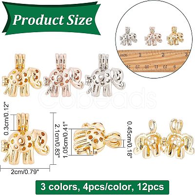 SUPERFINDINGS 12Pcs 3 Colors Rack Plating Alloy Locket Pendants FIND-FH0004-77-1