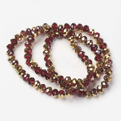 Electroplate Transparent Glass Beads Strands EGLA-A034-T4mm-O07-1