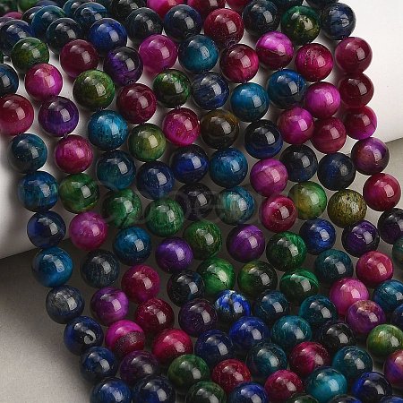 Grade AB Natural Tiger Eye Beads Strands G-F591-18-8mm-06-1