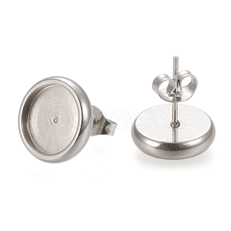 Non-Tarnish 304 Stainless Steel Stud Earring Settings STAS-K202-05D-P-1