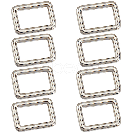 8Pcs Zinc Alloy Rectangle Buckle Ring PURS-SP0001-05P-1