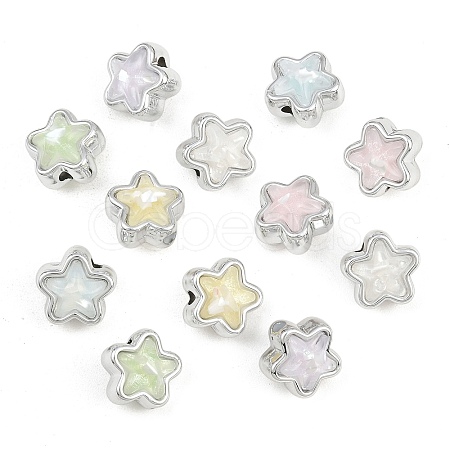 Platinum Plated Opaque Acrylic Beads AC-CBA15BB-08-1