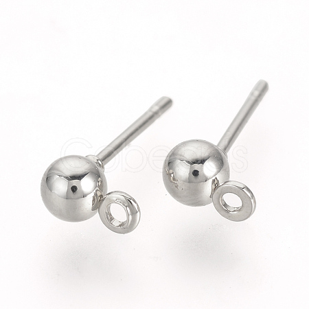 Iron Ball Stud Earring Findings X-KK-R071-09P-1