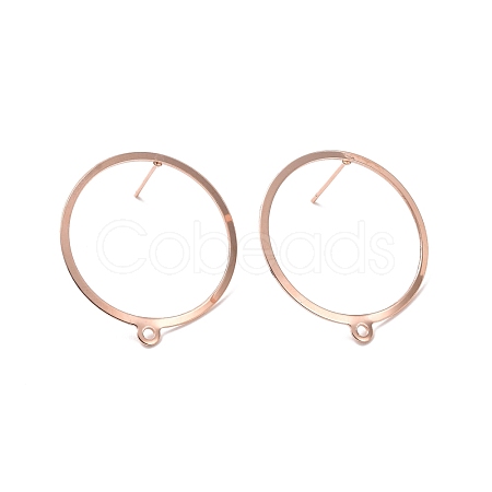 201 Stainless Steel Stud Earring Findings STAS-K241-12RG-1