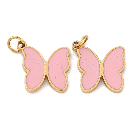 304 Stainless Steel Enamel Pendants STAS-U061-24G-B-1