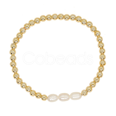 Natural Pearl Beaded Stretch Bracelets for Women ST8151-3-1