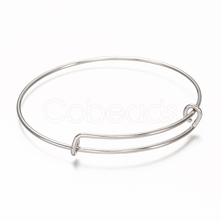 Non-Tarnish Adjustable 304 Stainless Steel Expandable Bangle Making MAK-L034-001P-1