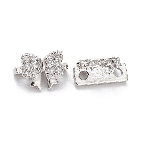 Rack Plating Brass Pave Cubic Zirconia Slide Charms KK-G464-05P-1