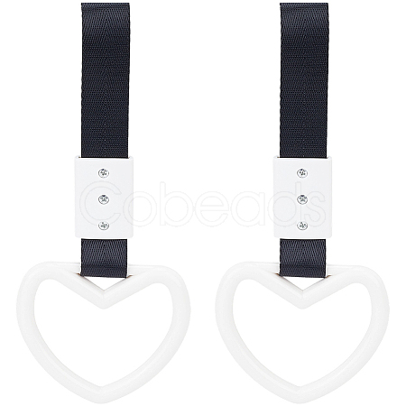2Pcs ABS Plastic Heart Rear Bumper Warning Handle Ring HJEW-SP0001-49D-1