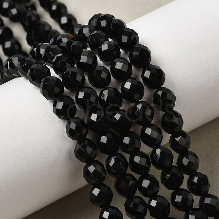 Dyed & Heated Natural Black Onyx Beads Strands G-K376-F19-01-1