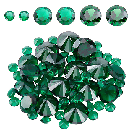 70Pcs Diamond Shaped Cubic Zirconia Pointed Back Cabochons ZIRC-GA0001-04-1