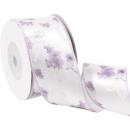 Polyester Lock Edge Printed Flower Ribbon PW-WG70ADC-02-1