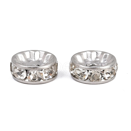304 Stainless Steel Rhinestone Spacer Beads STAS-P444-01C-P-1