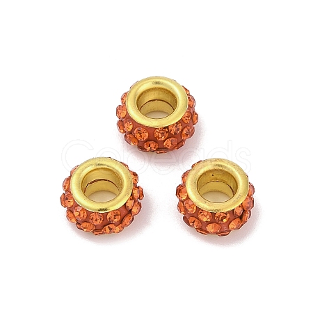 Alloy Rhinestone Clay Pave Beads ALRI-D300-04G-05-1