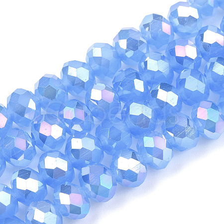 Electroplate Glass Beads Strands EGLA-A034-J8mm-B08-1