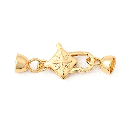 Brass Micro Pave Clear Cubic Zirconia Lobster Claw Clasps KK-U059-53G-1