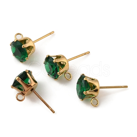 Ion Plating(IP) 304 Stainless Steel Stud Earring Findings STAS-M315-02G-01-1