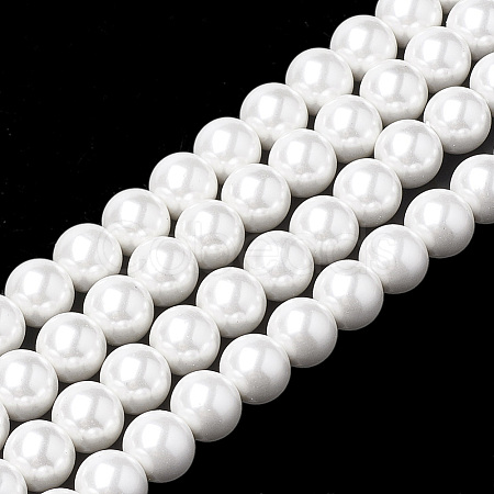 Glass Pearl Beads Strands LS-BSHE-S301-8mm-04-1-1