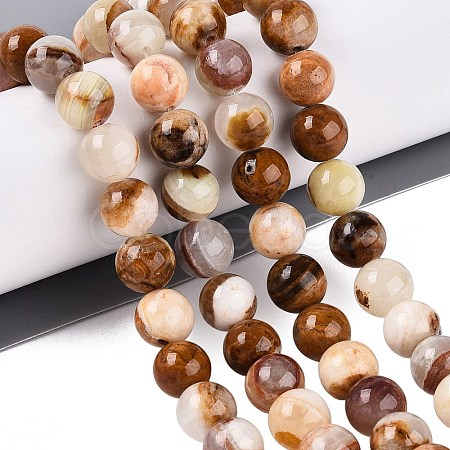 Natural Wood Lace Stone Wooden Jasper Beads Strands G-B128-A04-04-1