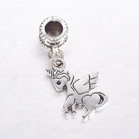 Tibetan Style Alloy European Dangle Charms MPDL-J041-04AS-1