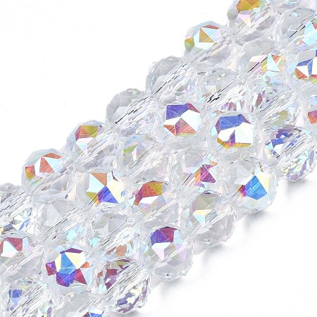 Electroplate Transparent Glass Beads Strands EGLA-N002-18A-B01-1