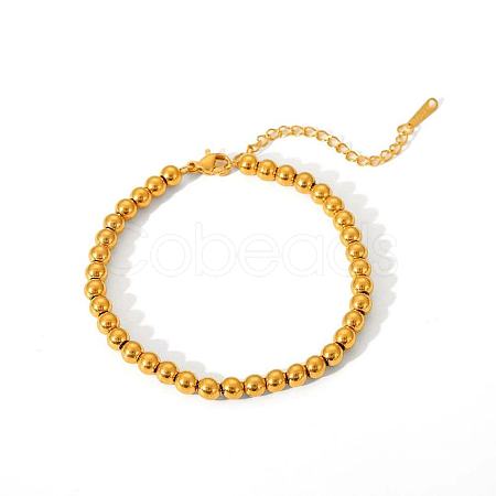 Stainless Steel Round Beaded Bracelets for Women HY4237-1-1