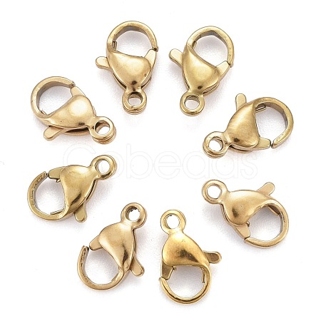 Ion Plating(IP) 304 Stainless Steel Lobster Claw Clasps STAS-H353-B-02G-1