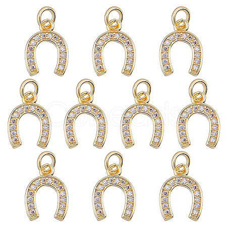 10Pcs Brass Micro Pave Cubic Zirconia Pendants KK-HY0004-47-1