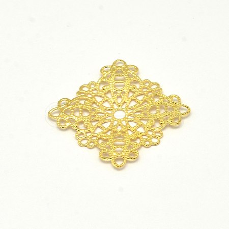 Brass Filigree Joiners KK-E710-66G-1