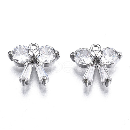 Brass Inlaid Clear Cubic Zirconia Charms LS-ZIRC-S069-018P-1