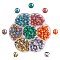 140Pcs 7 Colors Synthetic Malachite Beads, Dyed, Round, Mixed Color, 8mm, Hole: 1~1.5mm, 20pcs/color