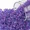 TOHO Round Seed Beads, Japanese Seed Beads, (252FM) Purple Lined Aqua Matte, 11/0, 2.2mm, Hole: 0.8mm, about 1110pcs/bottle, 10g/bottle