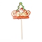 Paper Christmas Tree Card Cake Insert Card Decoration, with Bamboo Stick, for Christmas Cake Decoration, Red, 205mm